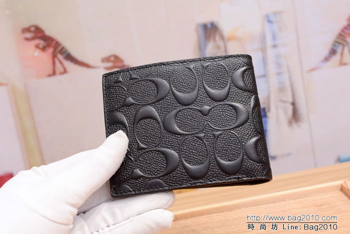 COACH蔻馳 原廠原單 男款短錢包 75003  Chz1319